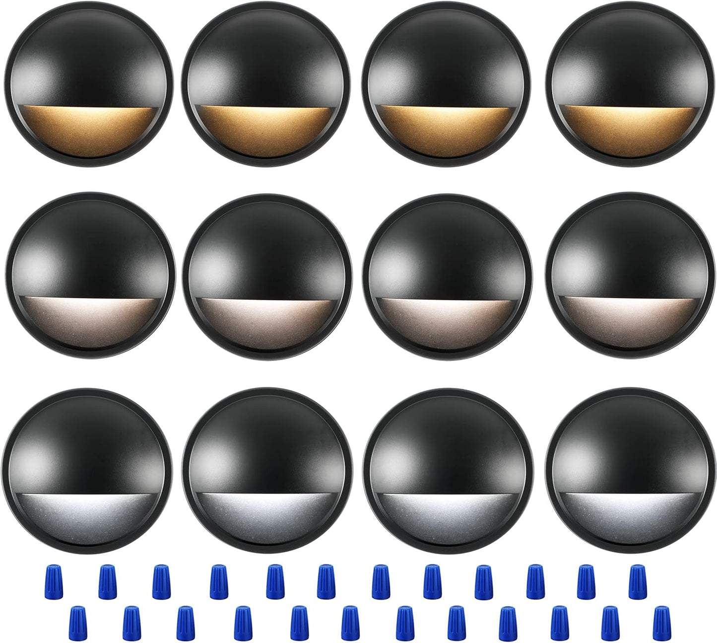 LW Dimmable LED Indoor Outdoor Step Light, 120V, 3000K Warm White, White Finish, 3-Pack (Copy)